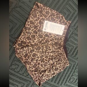 Lululemon Run Swiftly leopard shorts